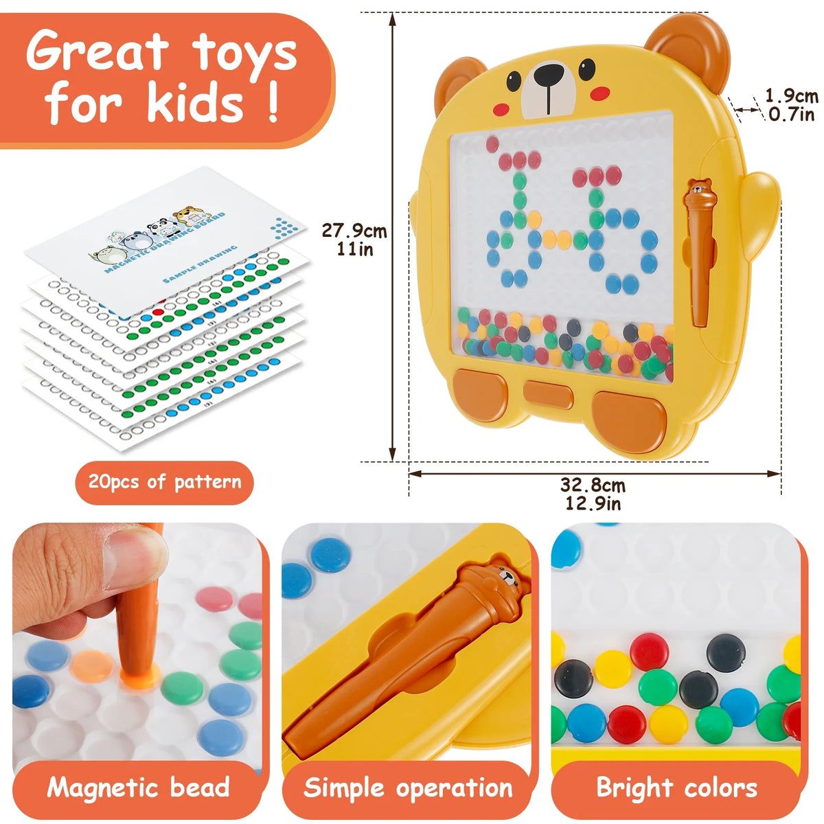 Colorful Magnetic Drawing Board with Magnetic Pen and Cards P372