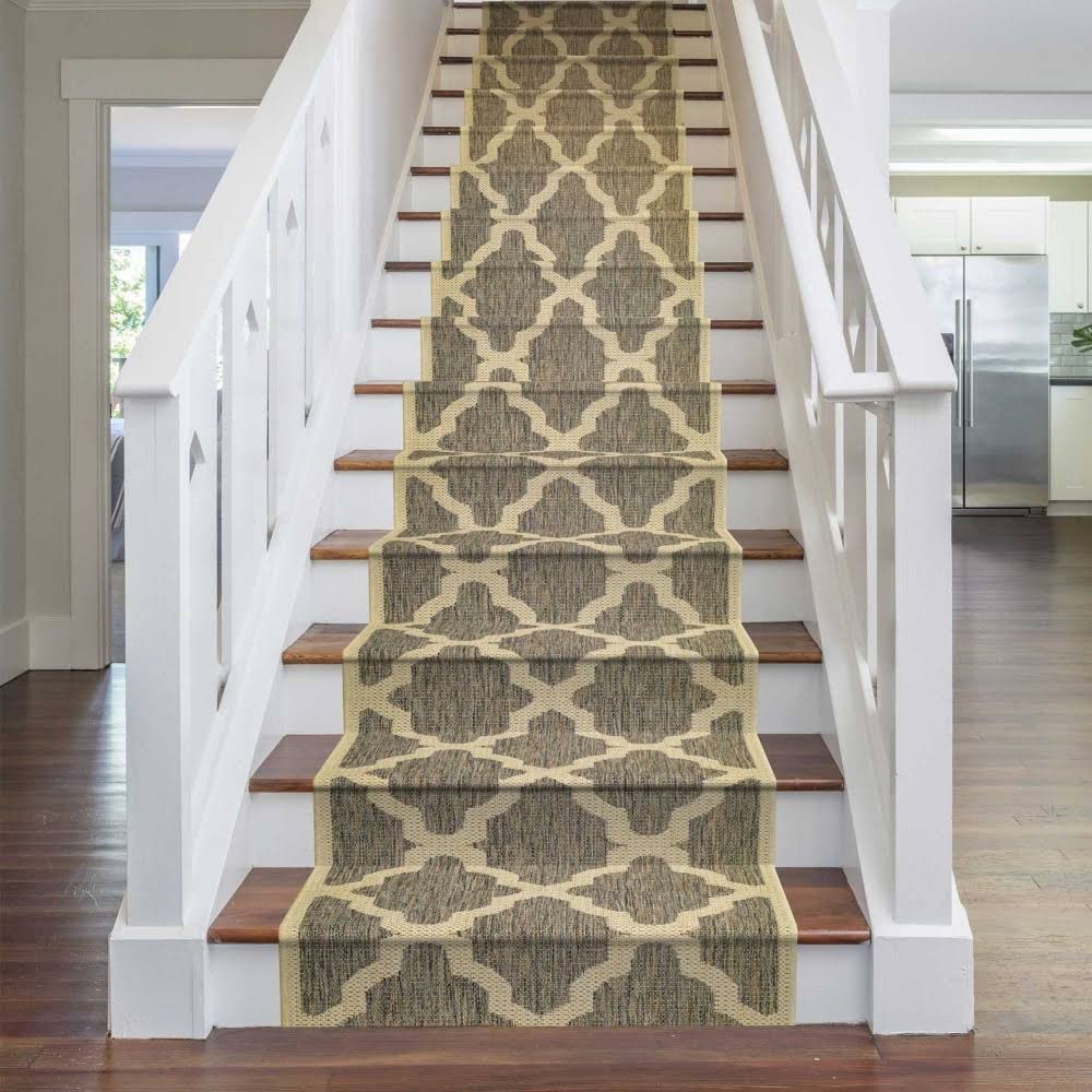 32 Foot Trellis Tweed Stair Carpet Runner Q864