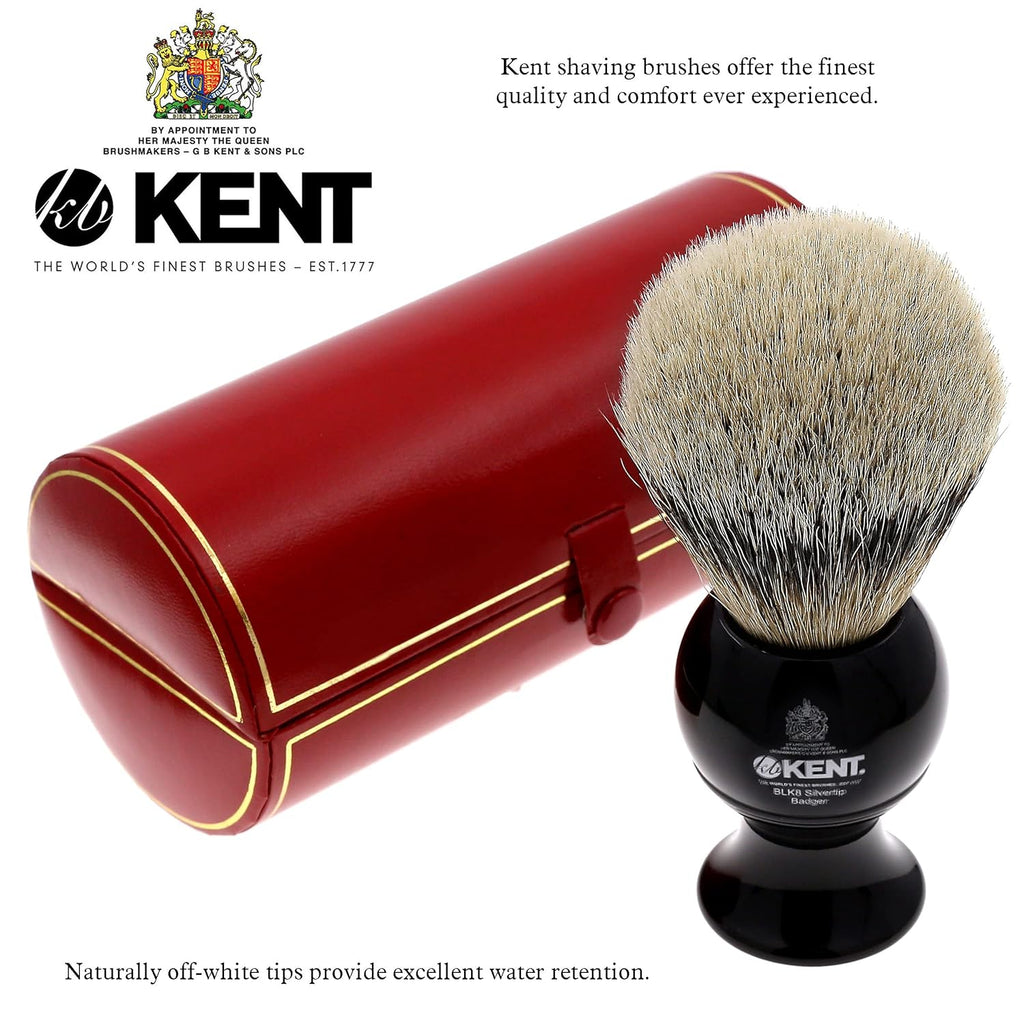 Shaving Brush with Silvertip Badger Bristles and Black Resin Handle F8944