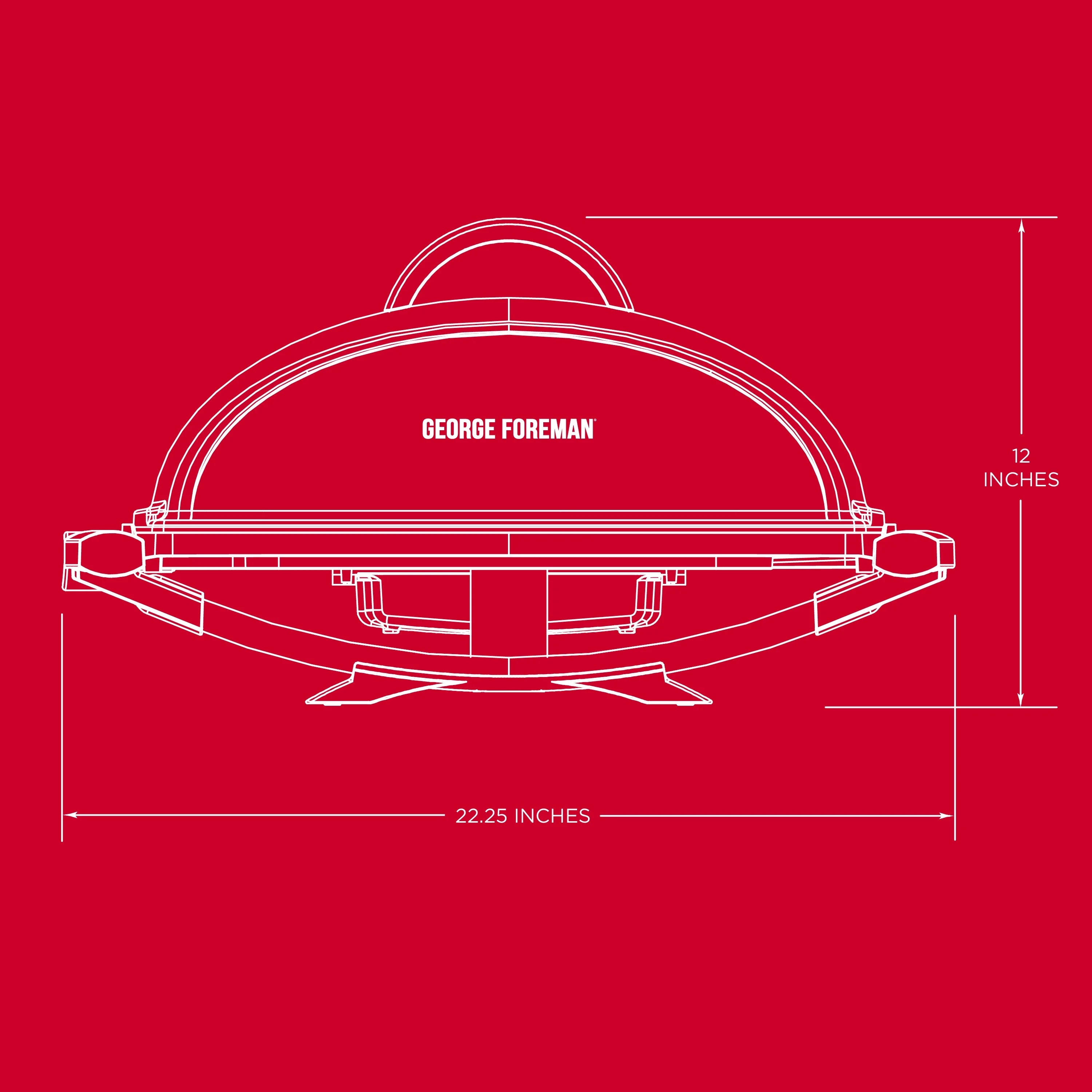 Red Rectangular Electric Grill U75042