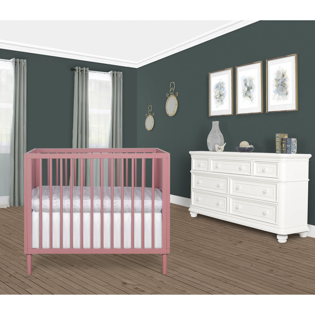 Rose 4 in 1 Mini Crib with Rounded Spindles H779