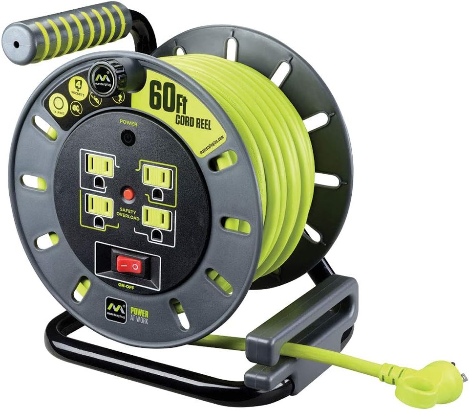 75 Feet 12AWG Power Outlet Cord Reel with USB Charging Ports Y5223