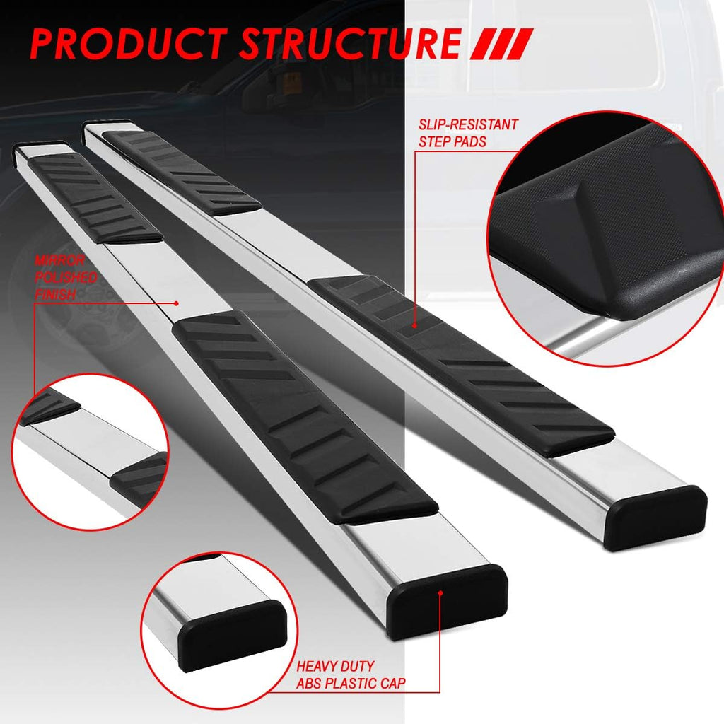 Polished Chrome Stainless Steel Nerf Bar Running Boards A456757
