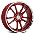 22x9 5x114.30 Candy Red Chrome Lip 32 mm Wheel U456