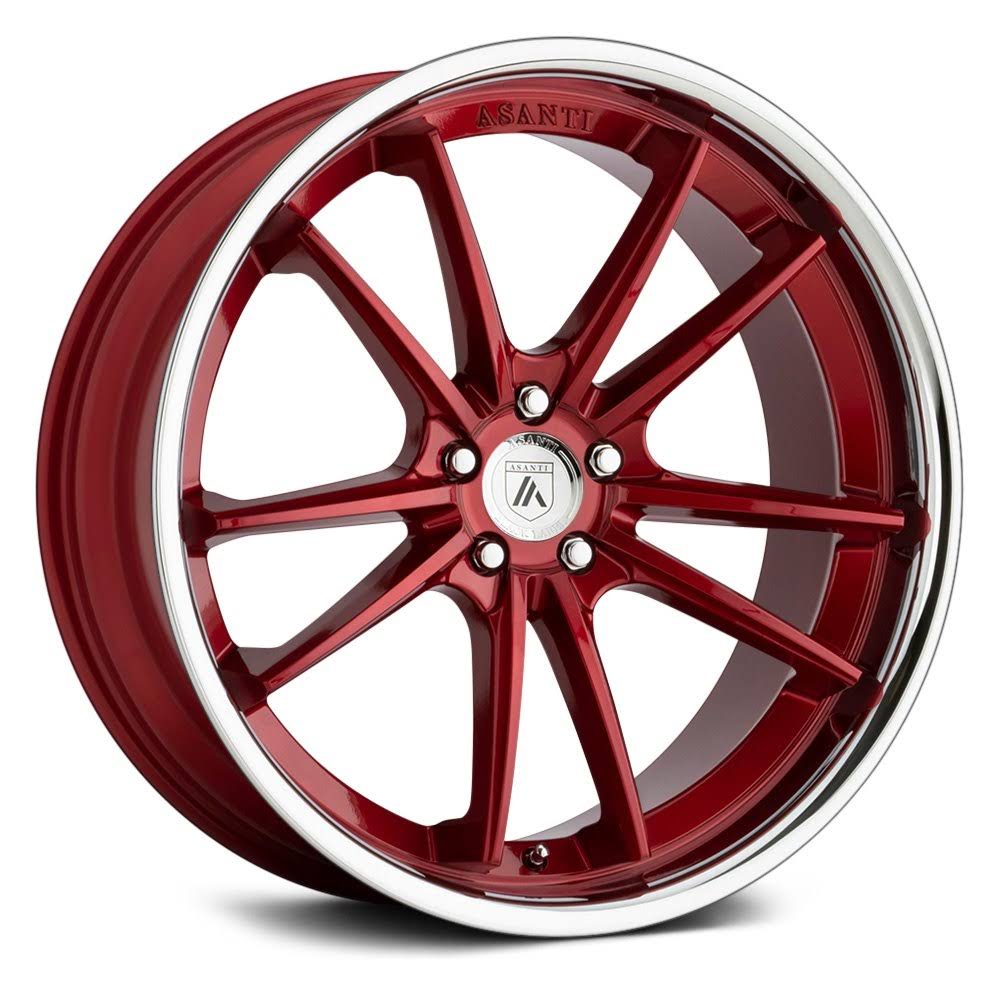 22x9 5x114.30 Candy Red Chrome Lip 32 mm Wheel U456