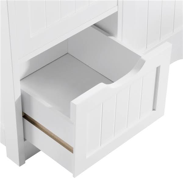 White Four Drawer Wooden Bathroom Floor Cabinet Q8561