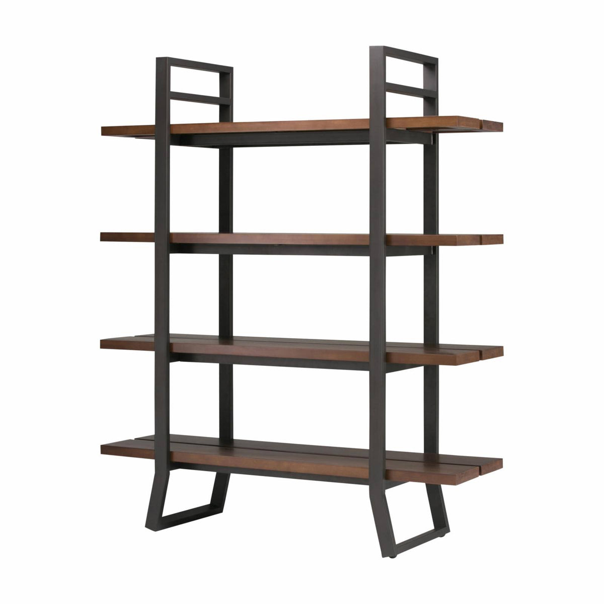 Industrial Pine Bookcase Light Walnut Brown B927