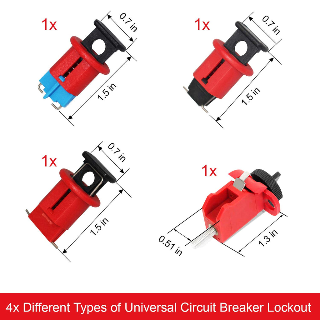 Lockout Tagout Kit with 47 Component Safety Padlocks U18905