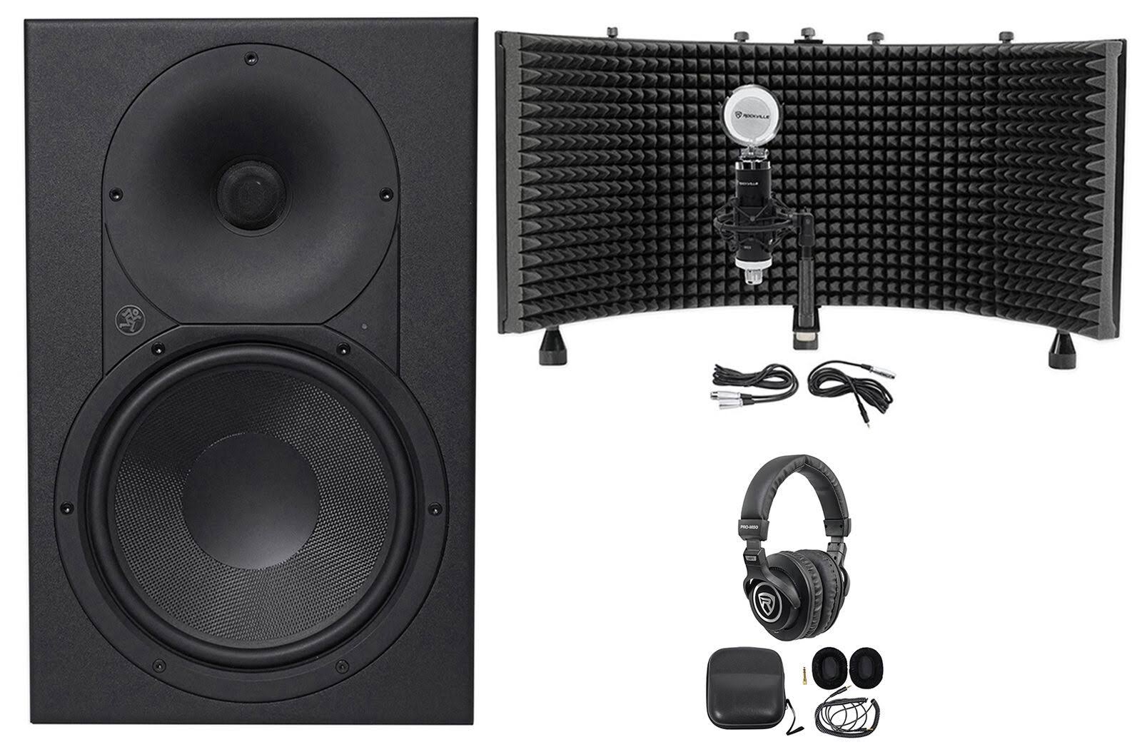Powered Studio Monitor with Mic Mount Headphones Cables R871252
