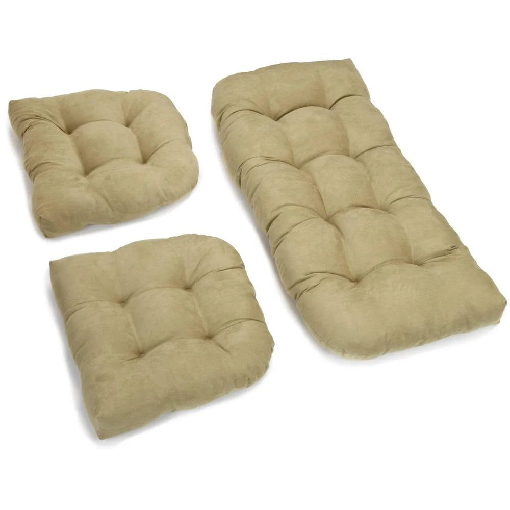 U-Shaped Microsuede Tufted Settee Cushion Set of 3 I806