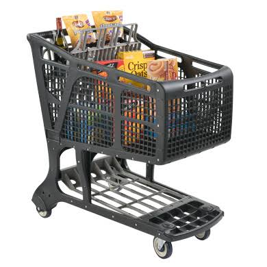 Black Gray Recycled Plastic Shopping Carts A8409