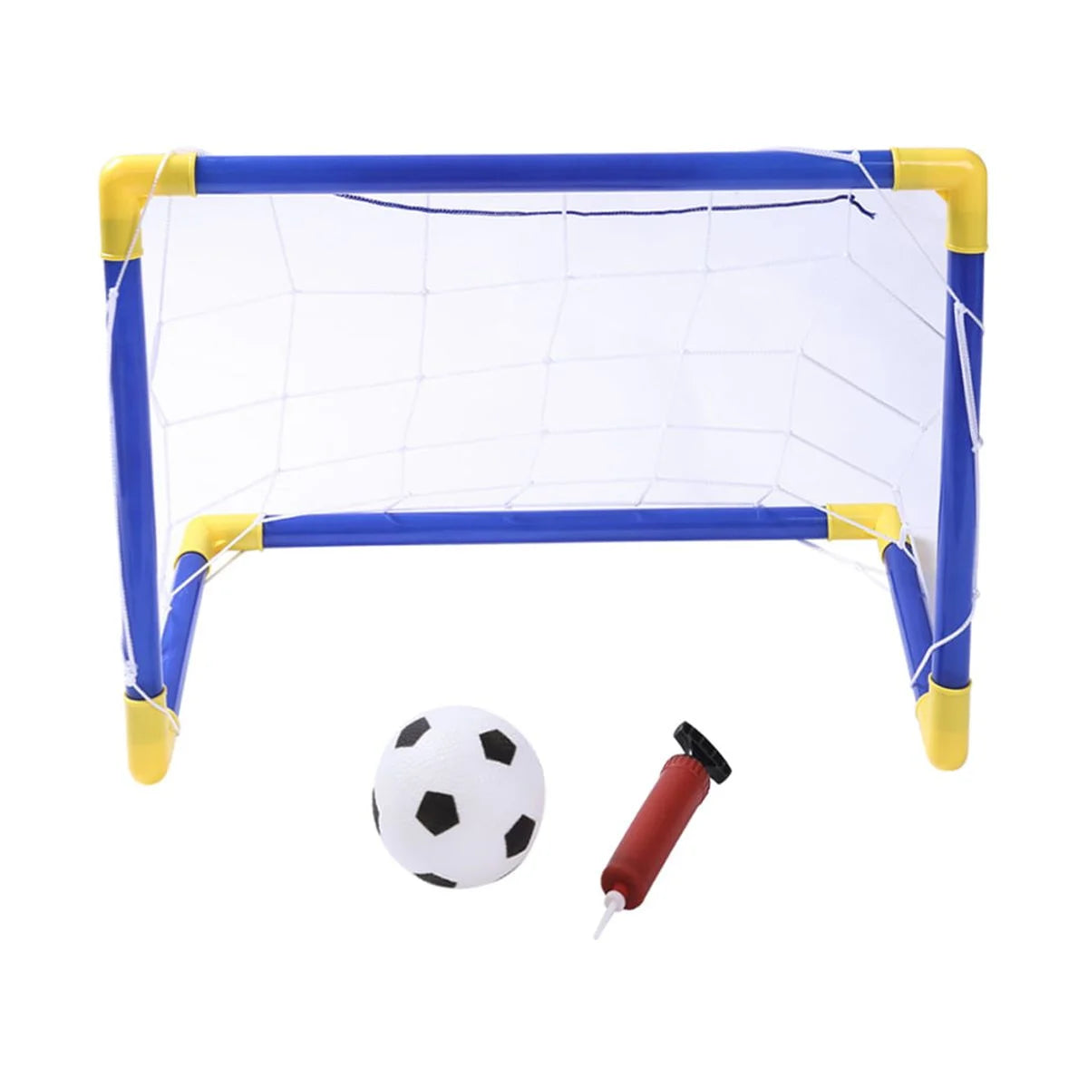 Folding Mini Soccer Goal Post Net Set with Pump Plastic G988700