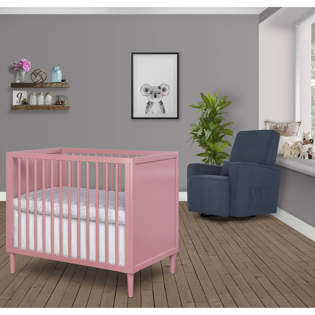 Rose 4 in 1 Mini Crib with Rounded Spindles H779