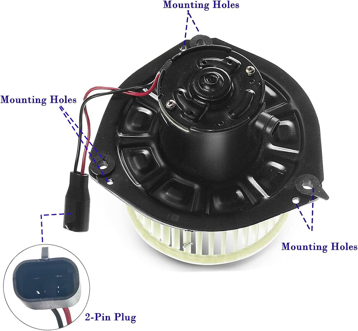 A/C Heater Blower Motor Fan Assembly Pack of 2 R10580