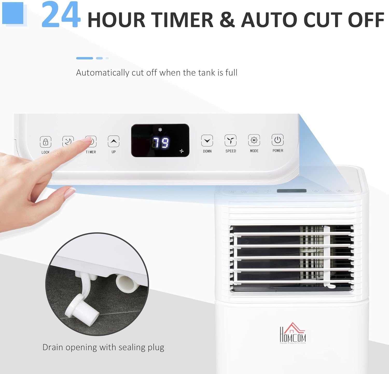 White Mobile Portable Air Conditioner with Remote Control R810521