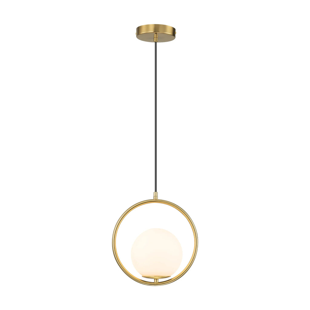 1-Light Globe Glass Geometric Pendant I934410