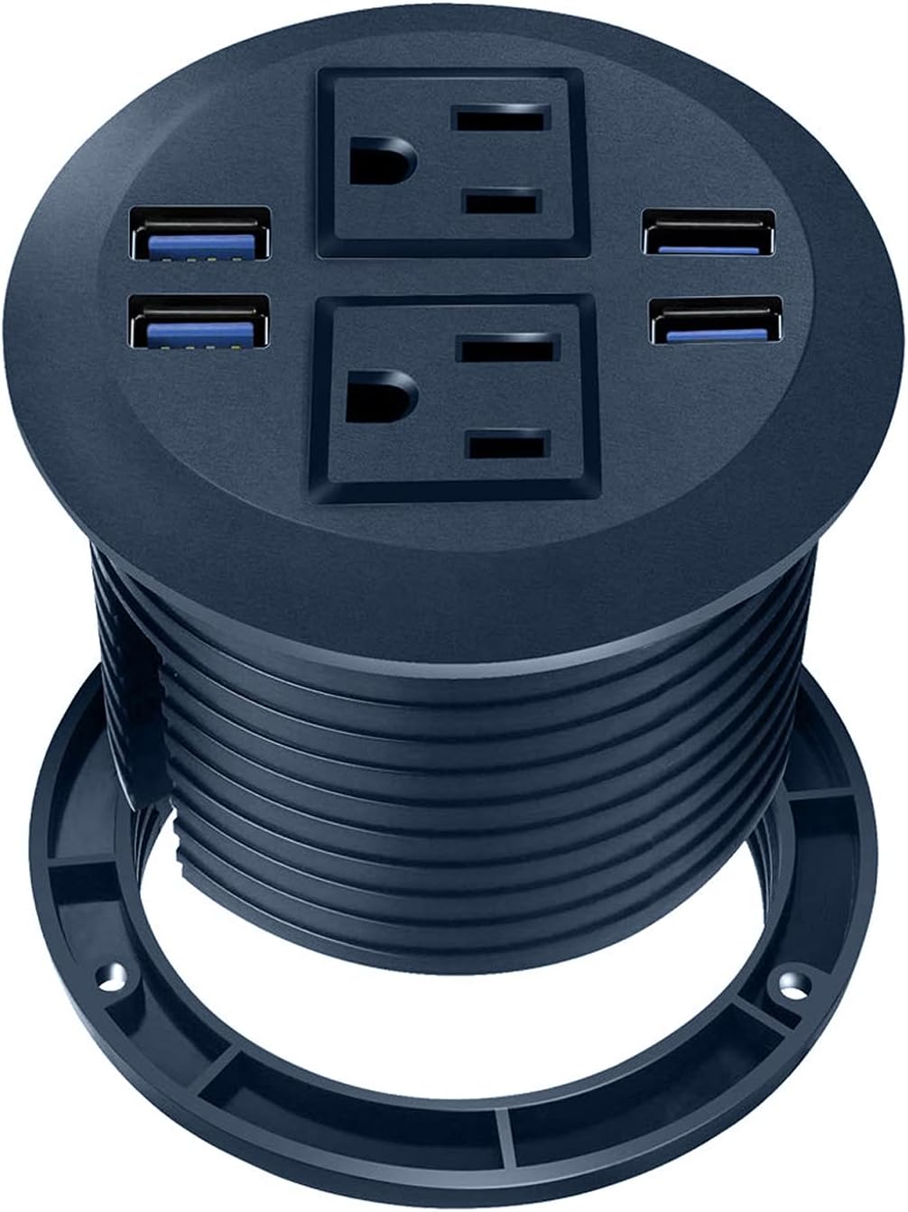 3 inch Desk USB C Power Grommet, 2 Outlets, 3 USB, Pack of 2 R76549