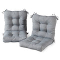Heather Gray Outdoor Tufted Chair Cushion Set of 2 H749