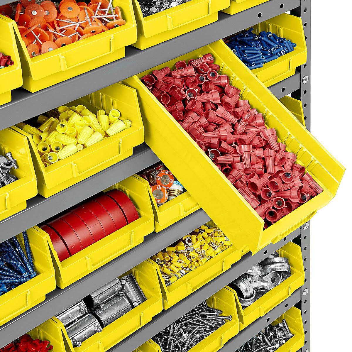 Plastic Shelf Bins, Yellow, Carton of 20 Q2923