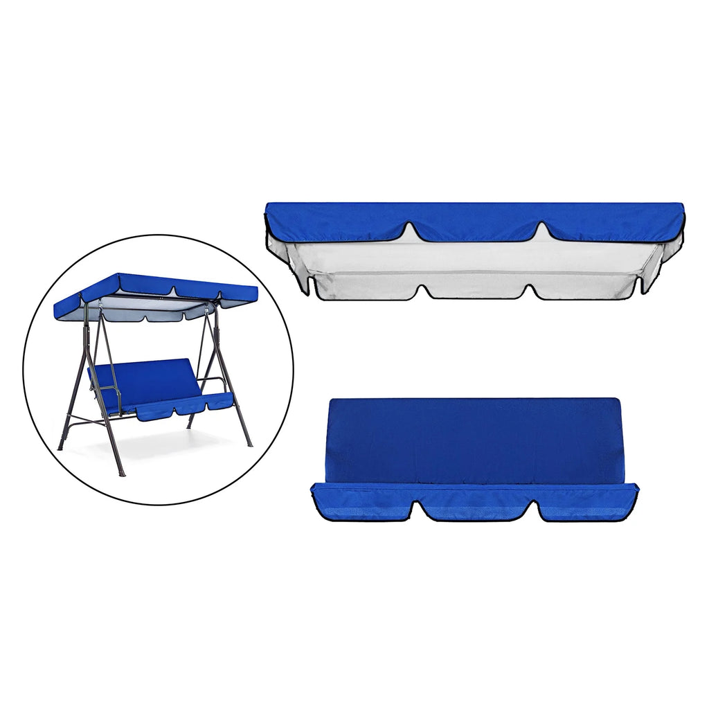 Blue Patio Swing Cushion Set for 3 Seater Swing Chairs C382