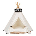 Canvas Wooden Pet House Dog Cat Bed B492