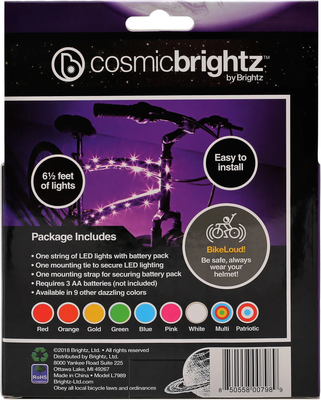 Purple LED Bicycle Frame Light R475