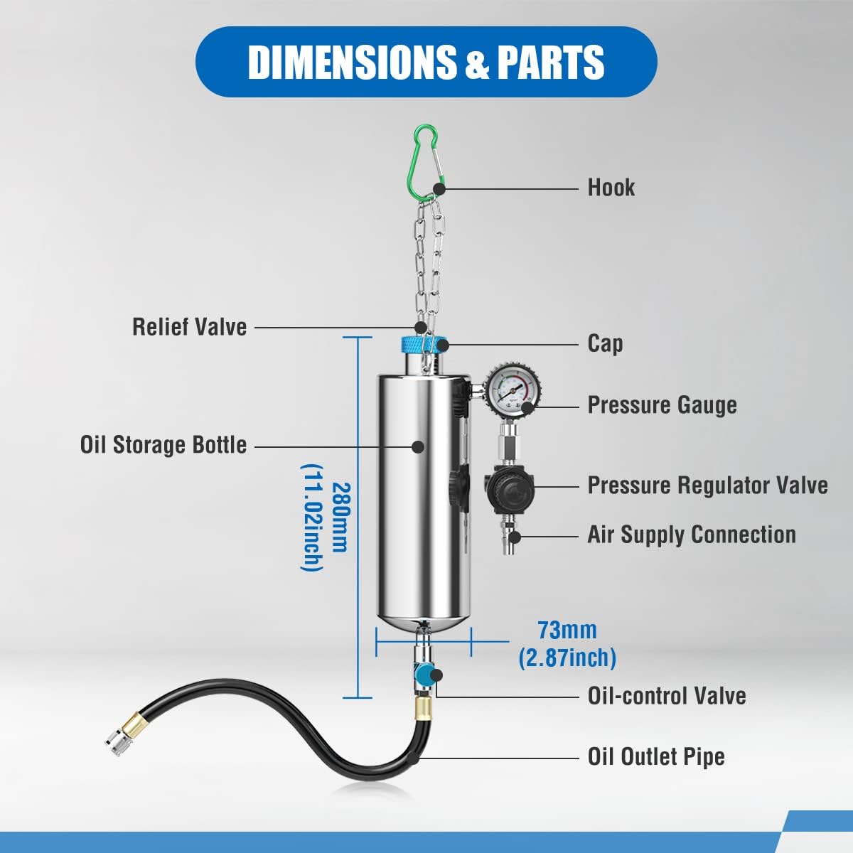 Fuel Injector Cleaner Machine for Gasoline Car, Non-Dismantle Fuel System Cleaner Set S8431