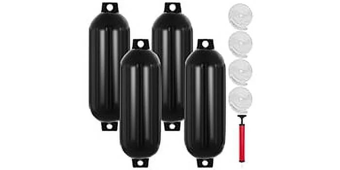 Black Ribbed Boat Fender Pack of 4 K8497