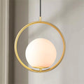 1-Light Globe Glass Geometric Pendant I934410