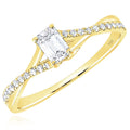 14K Yellow Gold Emerald-Cut Solitaire Engagement Ring C3626