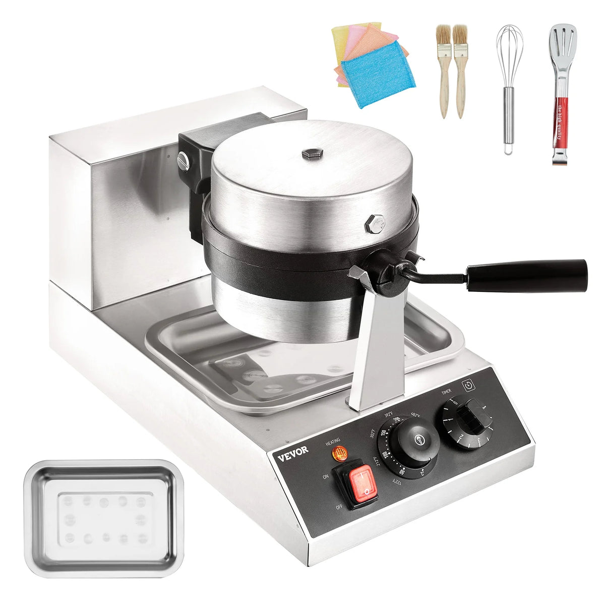 1300W Rotatable Non-Stick Round Waffle Maker H7556