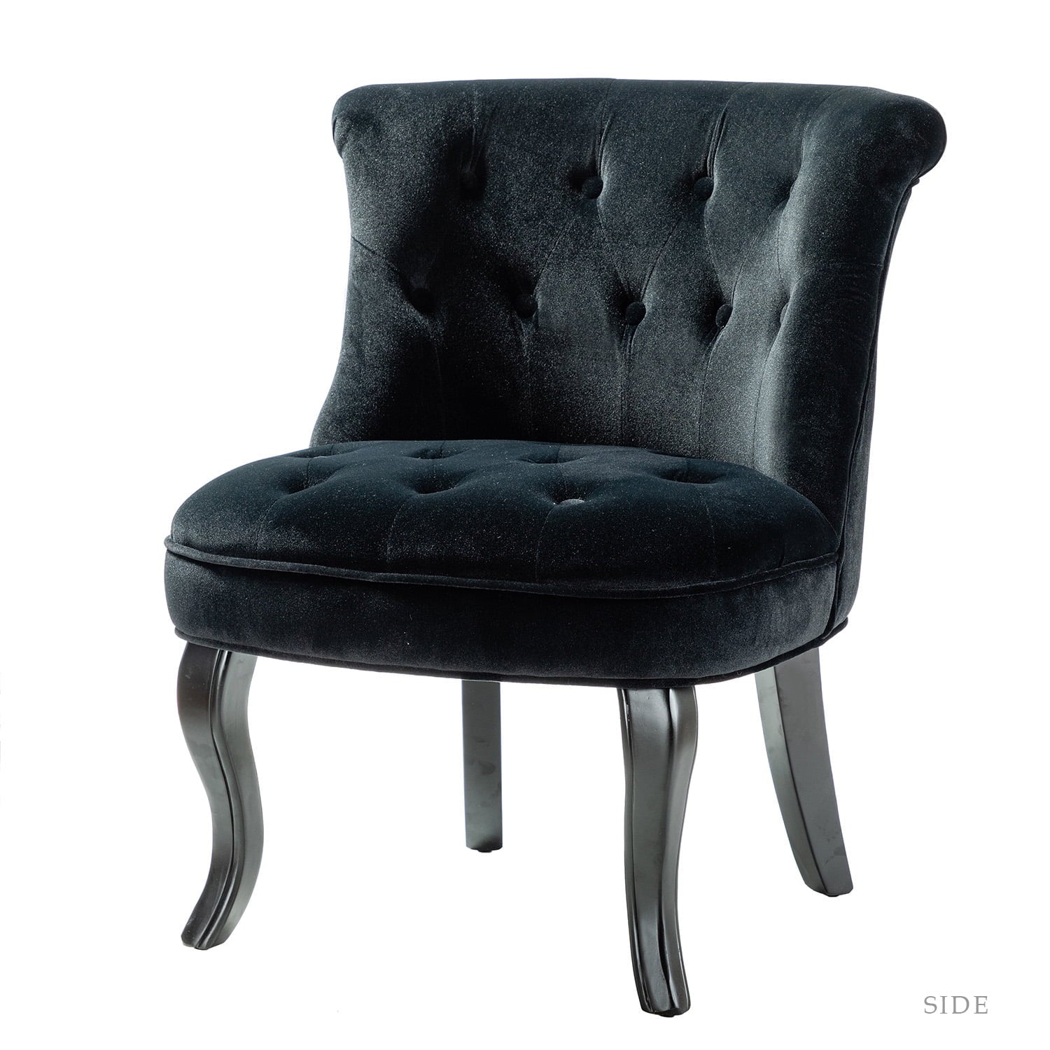 Black Velvet Button Accent Chair P4756