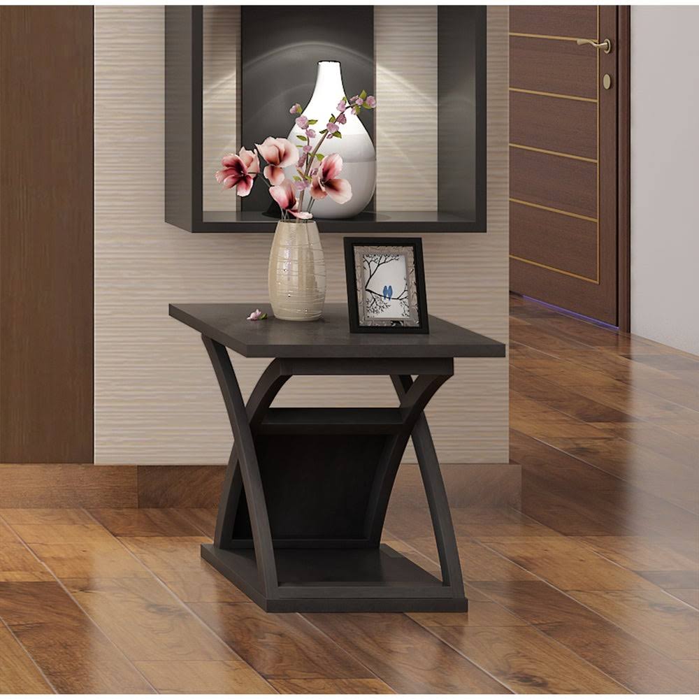 Espresso Brown X-Base End Table Y14296