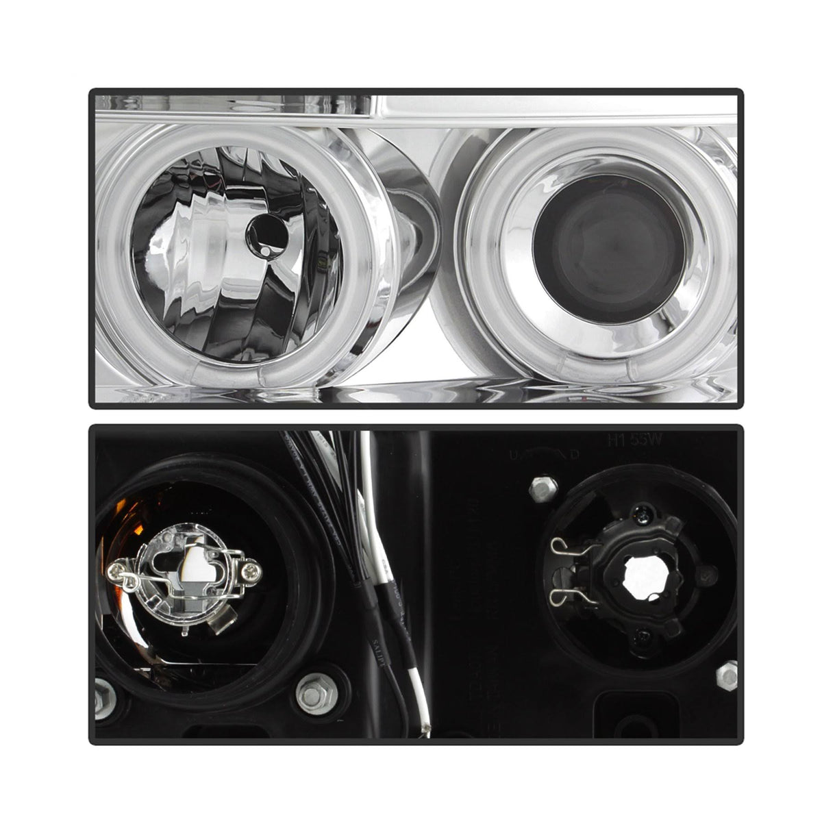 Chrome Ccfl Halo Projector Headlights W874