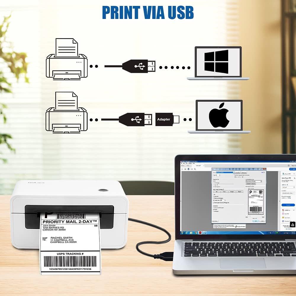 Bluetooth Thermal Label Printer 4x6, Portable Wireless Shipping Label Printer V17779