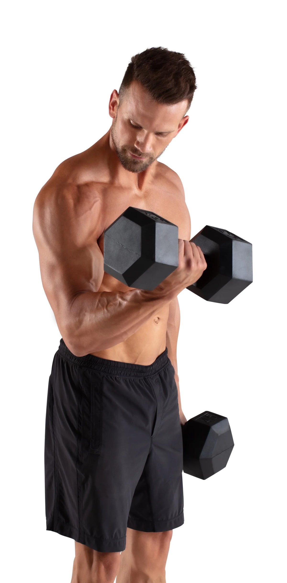 Rubber Hex Dumbbell, 105 lbs Z399