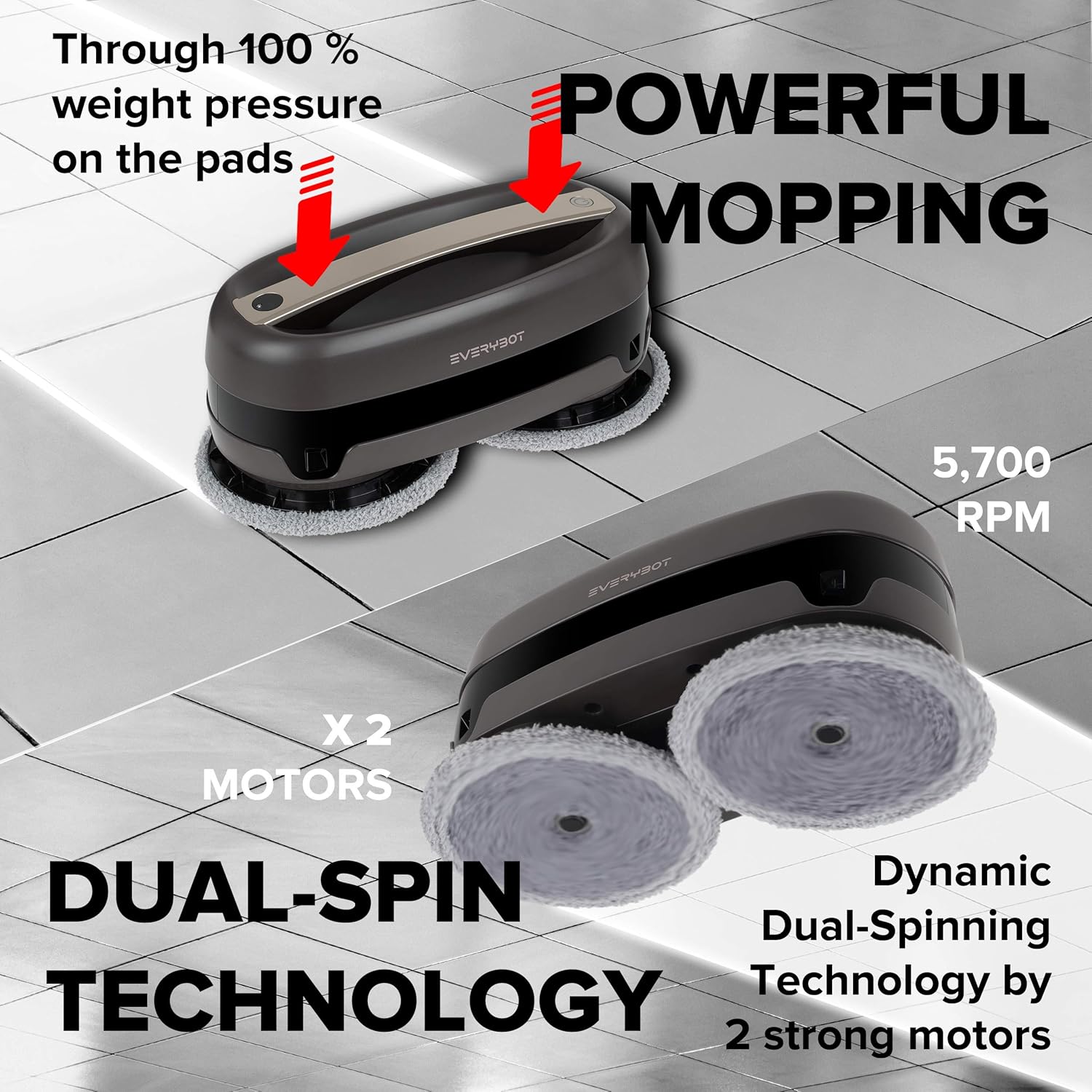 Robot Mop with Dual 5,700RPM Motors J60935