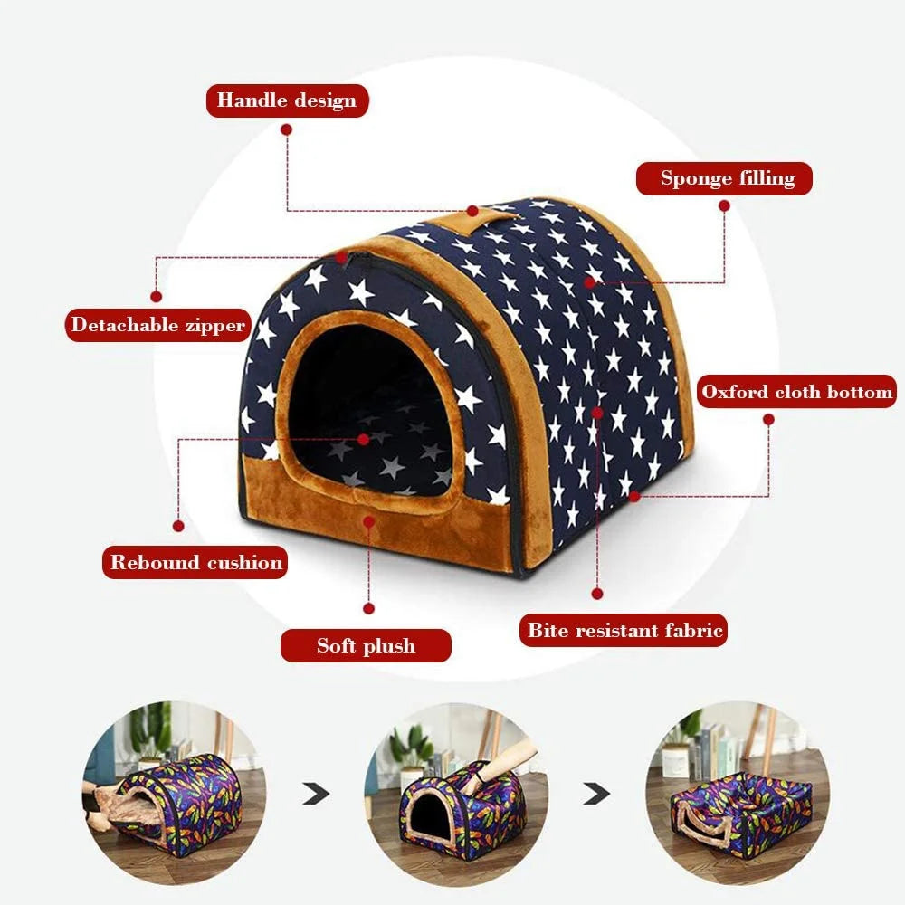 Cat Bed Cave Tent with Removable Cushion I872709