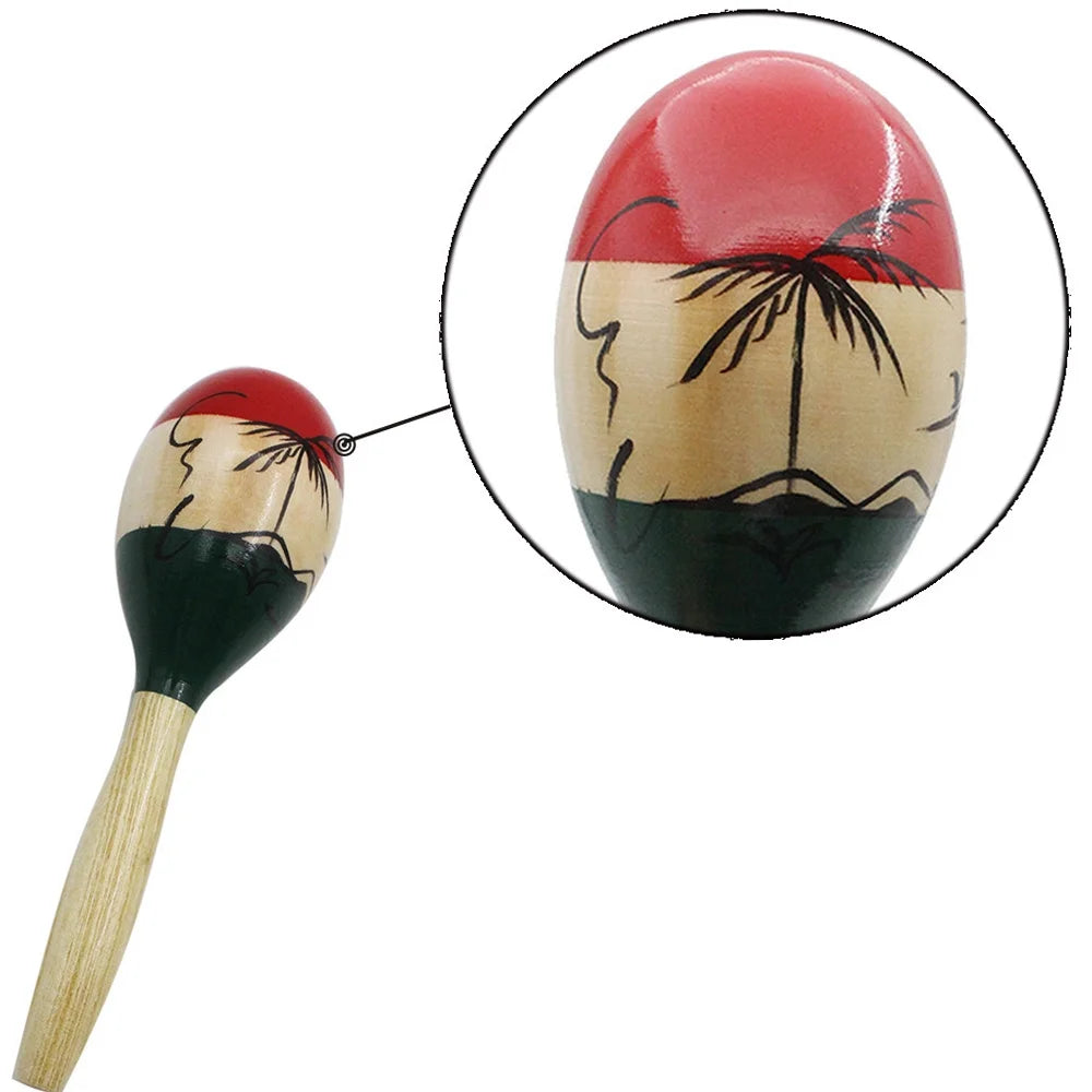 Pair of Wooden Large Maracas Percussion Instrument Musical Toy W462