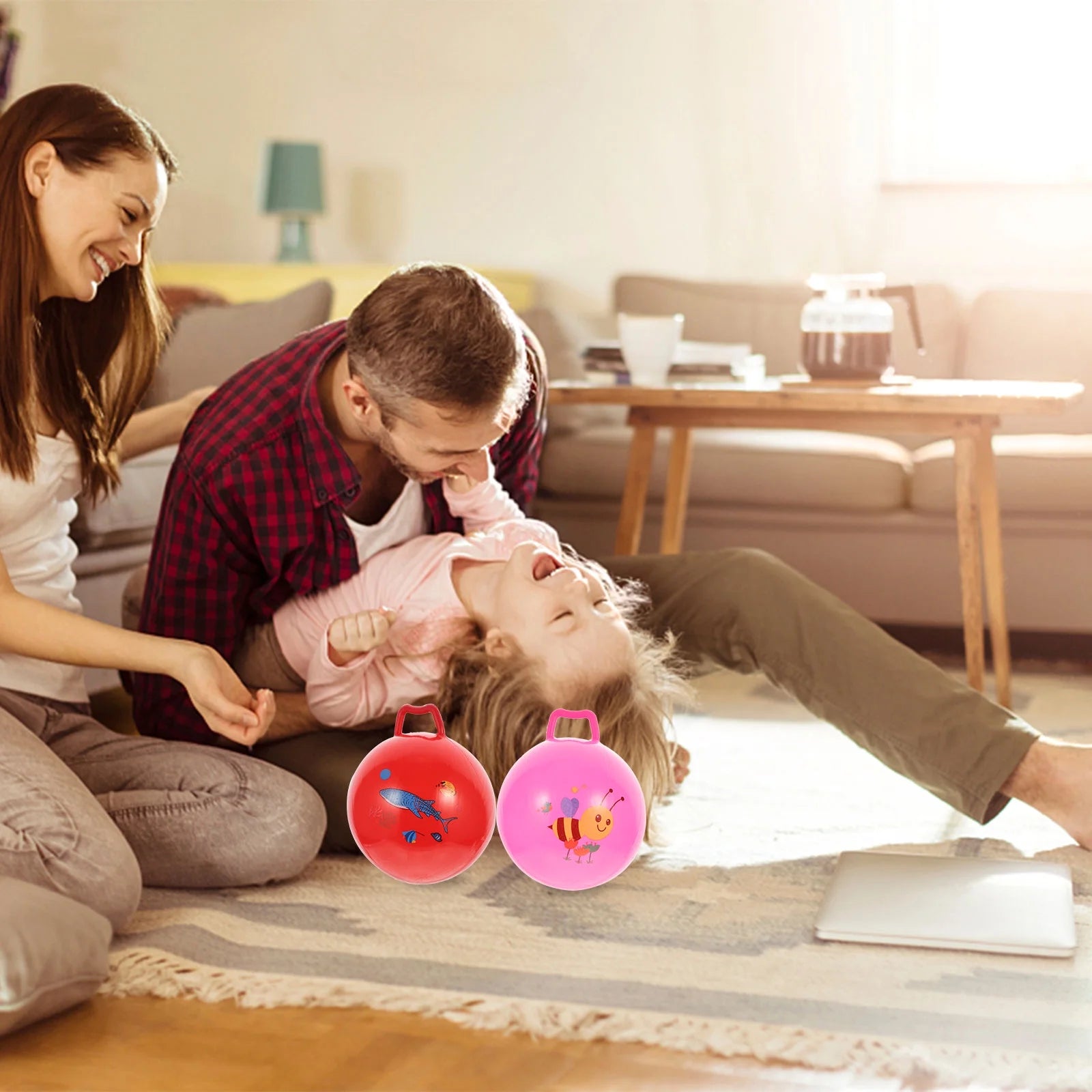 3Pcs Inflatable Hopper Balls with Handle T2589