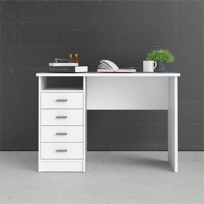 White Wooden Writing Desk Set V242034