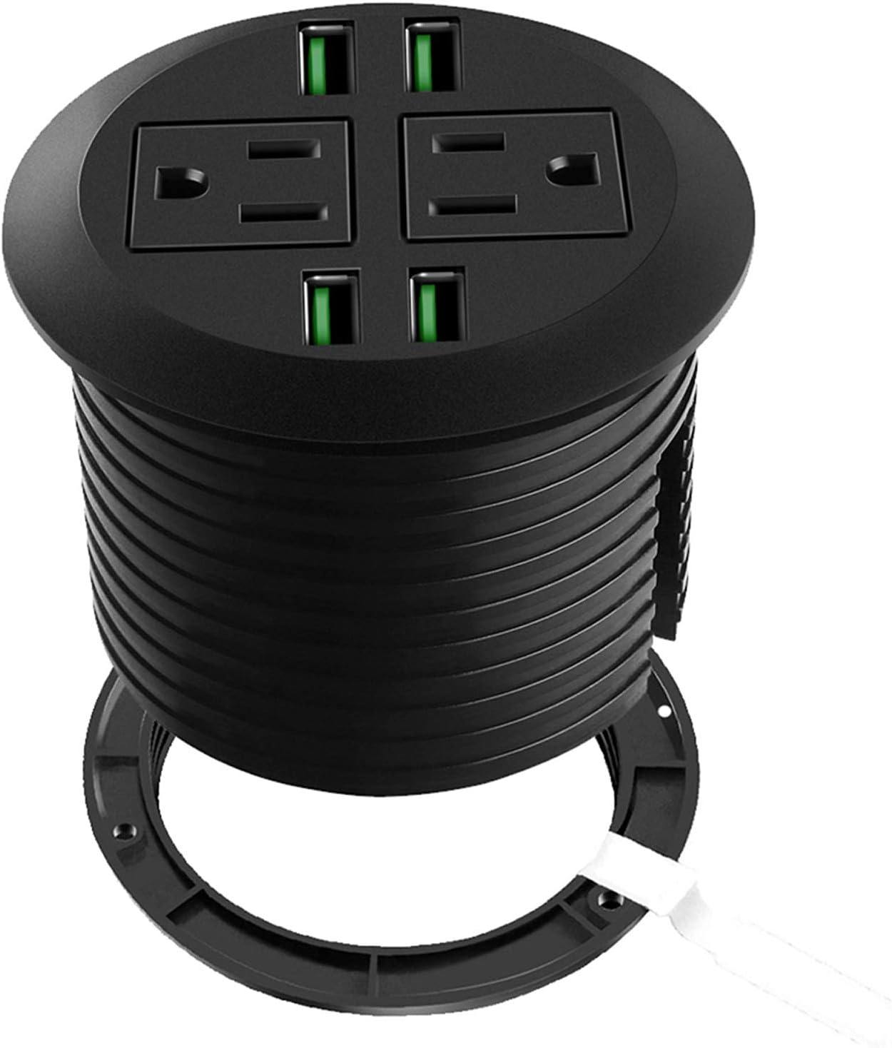 3 inch Desk USB C Power Grommet, 2 Outlets, 3 USB, Pack of 2 R76549