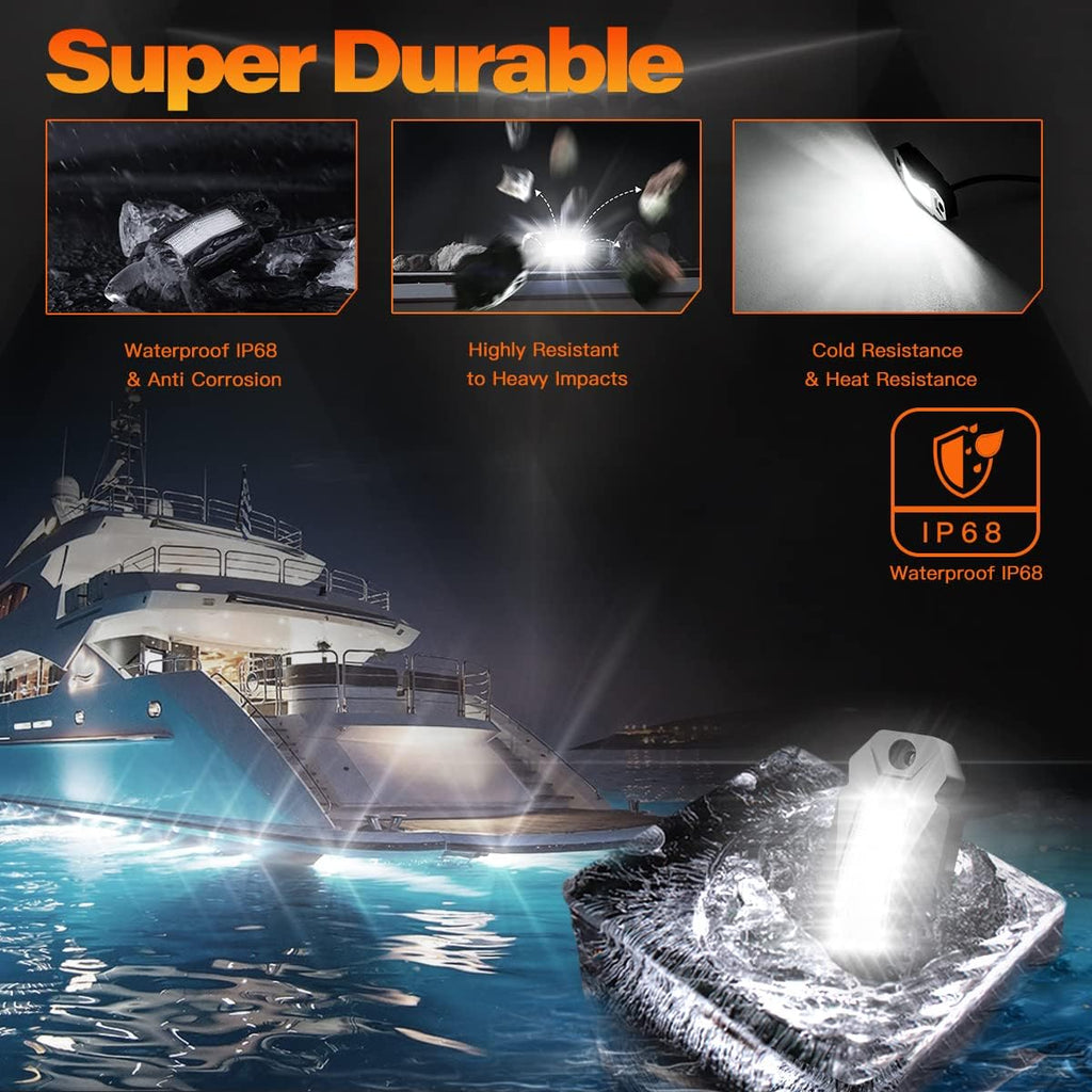 White 20Pods LED Rock Lights for Truck Boat Exterior Z479