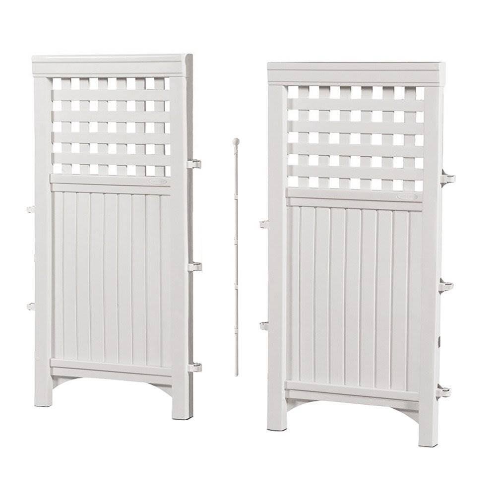 White 3 Pack 4 Panel Gated Fence Screen Enclosure G7895