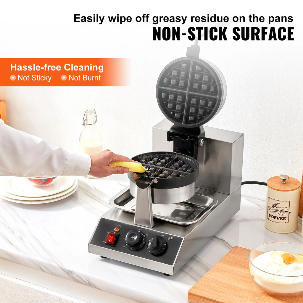 1300W Rotatable Non-Stick Round Waffle Maker H7556