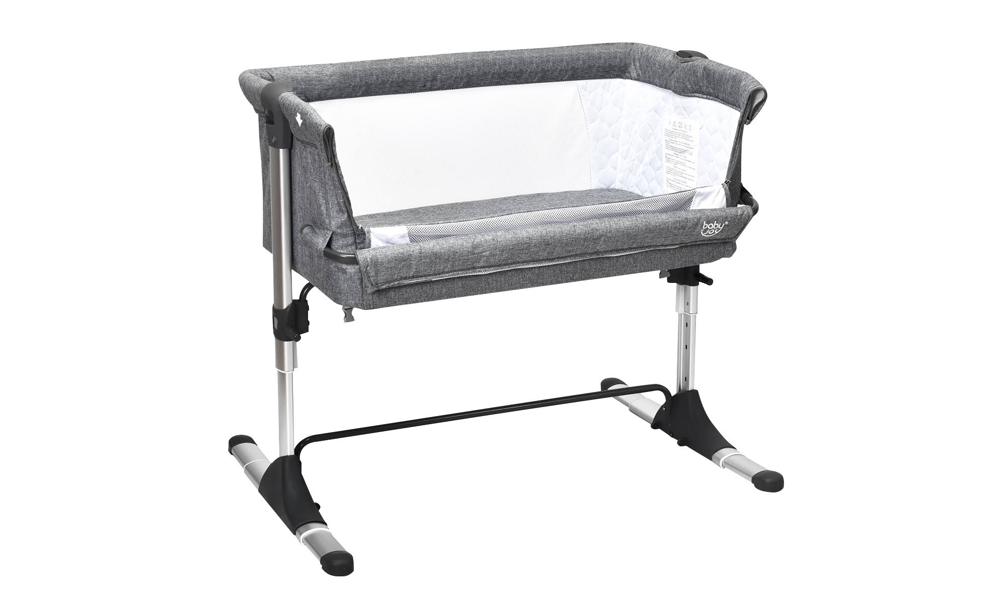 Grey Portable Baby Bassinet Crib with Carrying Bag P172463