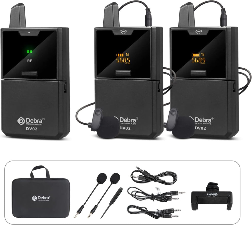 UHF Wireless Lavalier Microphone System with Transmitter and Receiver Q97083
