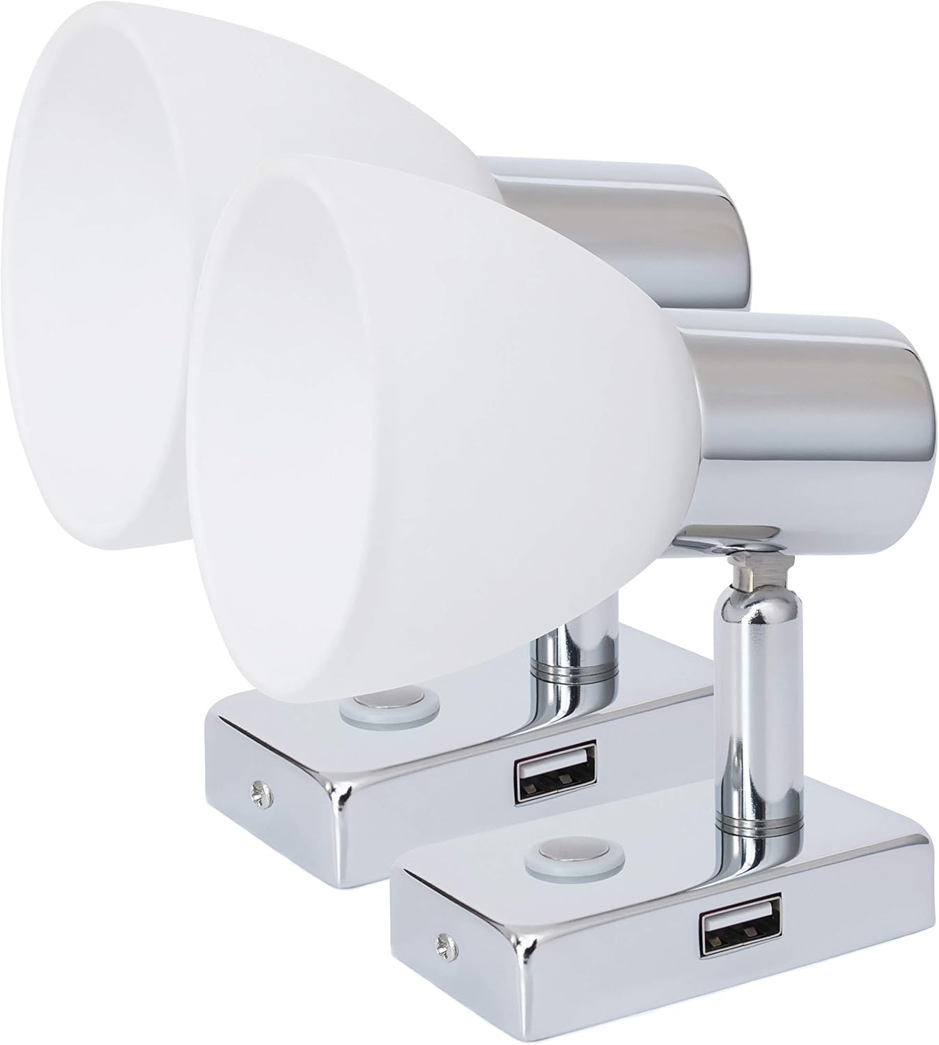 12V LED RV Interior Reading Light with USB Port, Touch Switch Dimmable Warm, Two Pack G4971