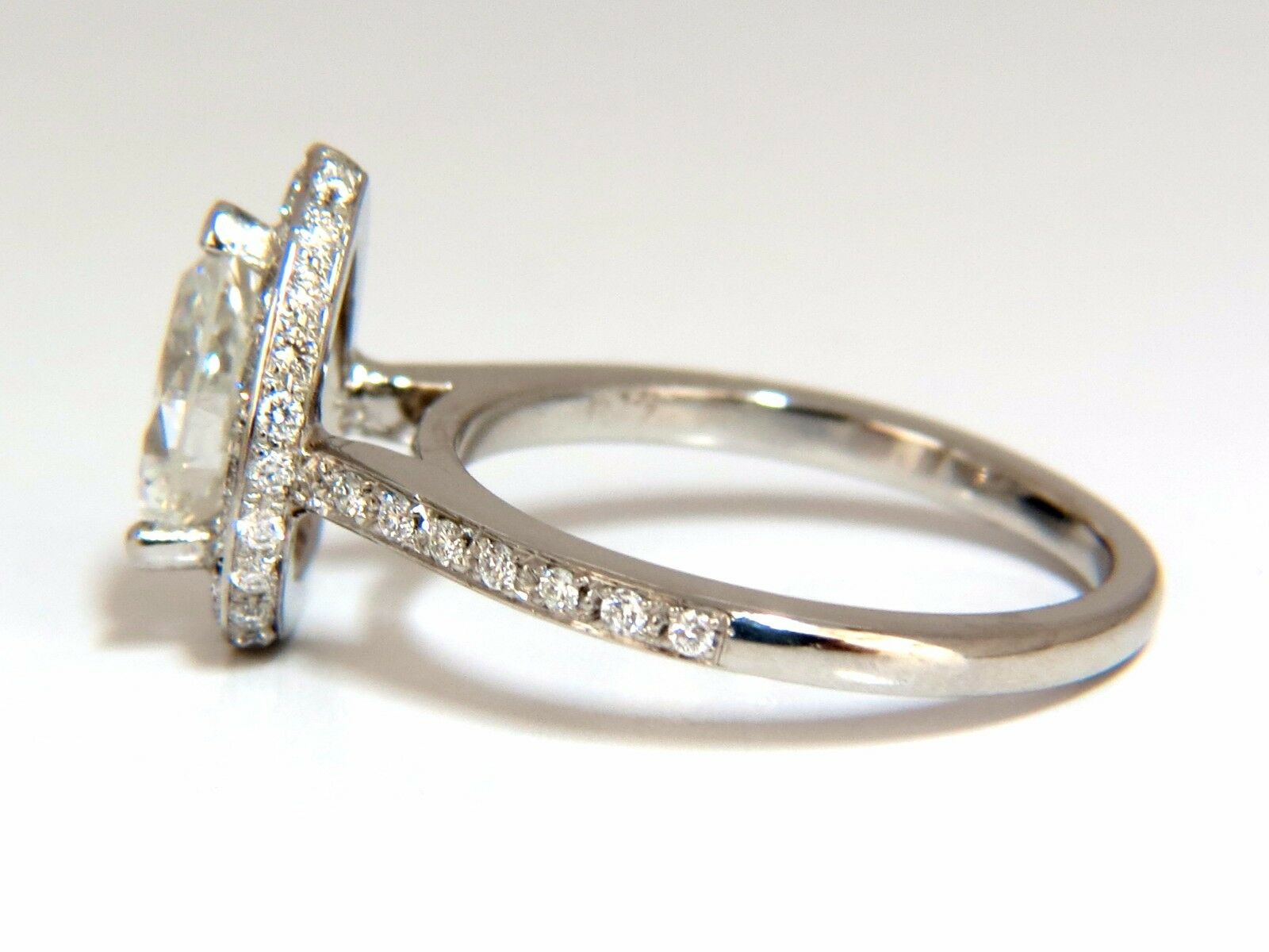 1.15ct Pear Shape Diamond Ring with 1.00ct Round Accents Platinum R3965