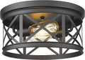 Black Metal Cage Flush Mount Ceiling Light T238230